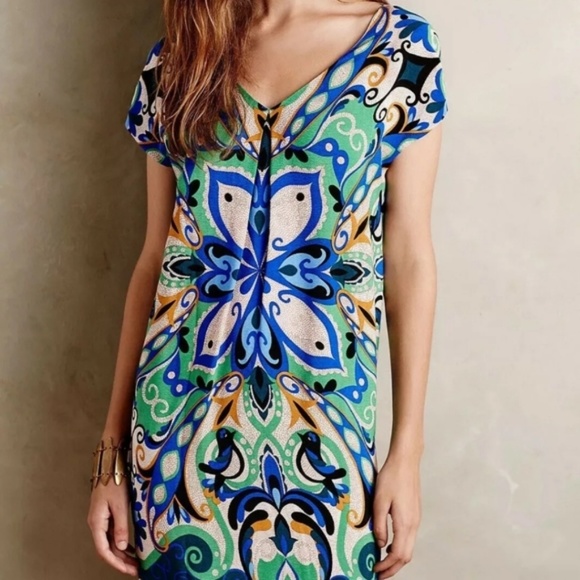 Anthropologie Maeve Bird Print Dress 2P